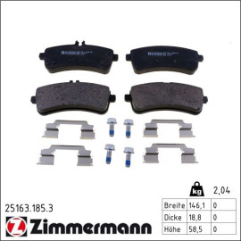 ZIMMERMANN Bremsbeläge 25163.185.3 ZIMMERMANN Bremsbeläge 25163.185.3