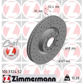 12 481 050 Sport Bremsscheibe VA Sport 100.3324.52 12 481 050 Sport Bremsscheibe VA Sport 100.3324.52