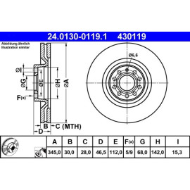 ATE Bremsscheibe 24.0130-0119.1