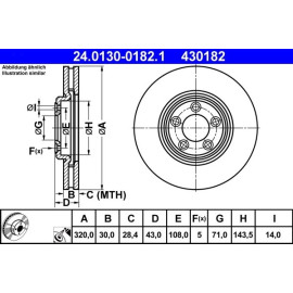 Bremsscheibe Jaguar P. S-Type/Xj 00-09 24.0130-0182.1 Bremsscheibe Jaguar P. S-Type/Xj 00-09 24.0130-0182.1
