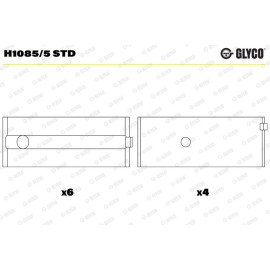 GLYCO Kurbelwellenlager H1085/5 STD