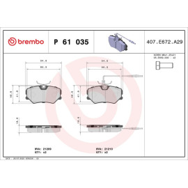 BREMBO Bremsklötze VA P 61 035