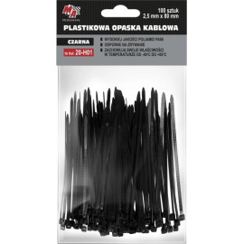 MOJE AUTO AMT20-H01 Kabelbinder 2,5 x 80 (1 Pack 100 Stück) Schwarz