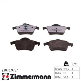 ZIMMERMANN Bremsbeläge 23076.975.1