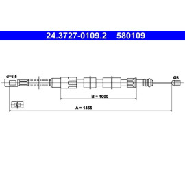 ATE Handbremsseil 24.3727-0109.2 ATE Handbremsseil 24.3727-0109.2