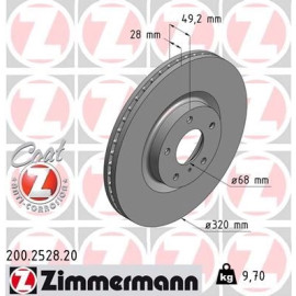 ZIMMERMANN Bremsscheibe 200.2528.20