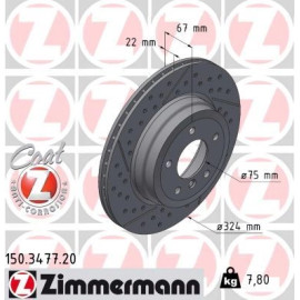 11 482 060 Bremsscheibe HA 150.3477.20