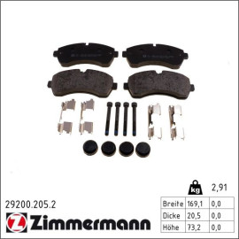 ZIMMERMANN Bremsbeläge 29200.205.2