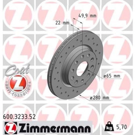 17 481 041 Sport Bremsscheibe VA Sport 600.3233.52
