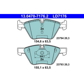 Bremsbelagsatz Bmw S. 5 03-10 Keramik 13.0470-7176.2