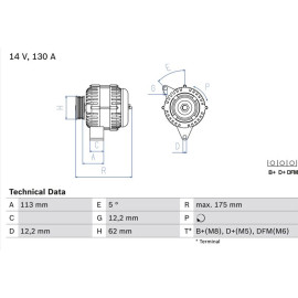 Lichtmaschine 0 986 048 801