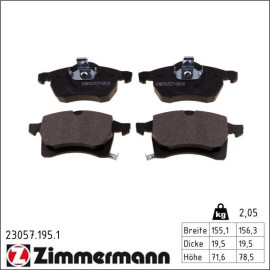 ZIMMERMANN Bremsbeläge 23057.195.1 ZIMMERMANN Bremsbeläge 23057.195.1