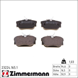 ZIMMERMANN Bremsbeläge 23224.165.1 ZIMMERMANN Bremsbeläge 23224.165.1