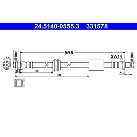 ATE Bremsschlauch 24.5140-0555.3 ATE Bremsschlauch 24.5140-0555.3