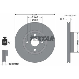 Textar Bremsscheibe 92175903 Textar Bremsscheibe 92175903