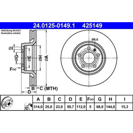 Bremsscheibe Vw S. A6 04 24.0125-0149.1 Bremsscheibe Vw S. A6 04 24.0125-0149.1