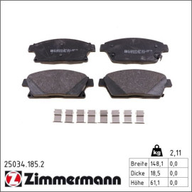 ZIMMERMANN Bremsbeläge 25034.185.2