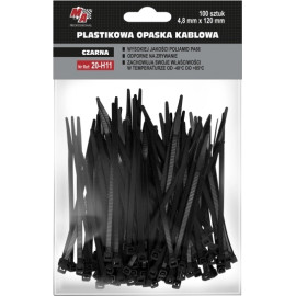 MOJE AUTO AMT20-H11 Kabelbinder 4,8 x 120 (1 Pack 100 Stück) Schwarz