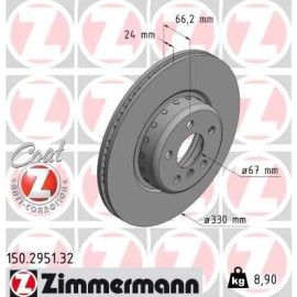 ZIMMERMANN Bremsscheibe 150.2951.32 ZIMMERMANN Bremsscheibe 150.2951.32