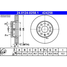 Bremsscheibe Vw P. Golf 1.2-2.0 12 24.0124-0258.1