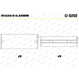 GLYCO Kurbelwellenlager H1325/5 0.25mm