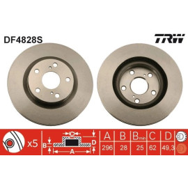 TRW Bremsscheibe Toyota Rav-4 06 DF4828S