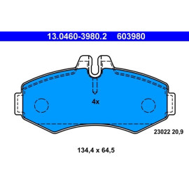 ATE Bremsbelagsatz Mercedes-Benz Vorderachse Vito 96-03 13.0460-3980.2