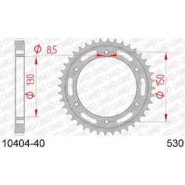 AFAM Kettenrad STAHL 40 Zähne 10404-40