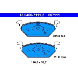 Bremsbelagsatz Vw P. A3/Bora/Golf 4/Polo/Octavia/Fabia/Ibiza Ohne Sensor 13.0460-7111.2