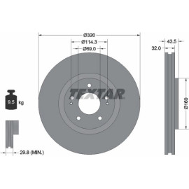 Bremsscheibe Mitsubishi P. Lancer Vi 2.0 08/96-08/03 92169903 Bremsscheibe Mitsubishi P. Lancer Vi 2.0 08/96-08/03 92169903