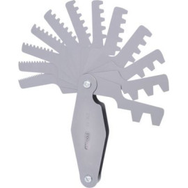 KS TOOLS Trapez-Gewindelehre aus Stahl, für 30°-Gewinde, 2–12 mm 300.0622