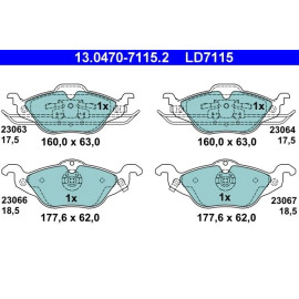 ATE Bremsbelagsatz 13.0470-7115.2 ATE Bremsbelagsatz 13.0470-7115.2
