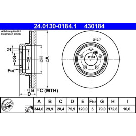 Bremsscheibe Land Rover P. Range Rover 02-12 24.0130-0184.1 Bremsscheibe Land Rover P. Range Rover 02-12 24.0130-0184.1
