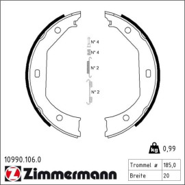 ZIMMERMANN Bremsbacken 10990.106.0