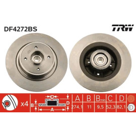 Bremsscheibe Renault T. Megane/Scenic 1.4-2.0 97-03 DF4272BS Bremsscheibe Renault T. Megane/Scenic 1.4-2.0 97-03 DF4272BS