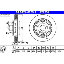 Bremsscheibe Volvo T. S60/S80/V60/V70/Xc70 06 24.0122-0259.1