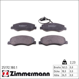 ZIMMERMANN Bremsbeläge 25172.180.1