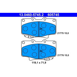 ATE Bremsbelagsatz 13.0460-5745.2 ATE Bremsbelagsatz 13.0460-5745.2