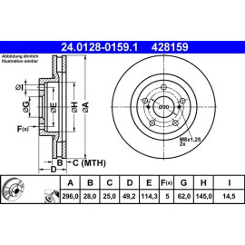 ATE Bremsscheibe Toyota Vorderachse Camry/Rav-4 06 24.0128-0159.1
