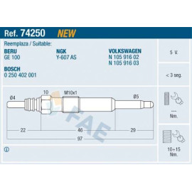 FAE Glühkerze 74250