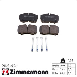 ZIMMERMANN Bremsbeläge 29123.200.1 ZIMMERMANN Bremsbeläge 29123.200.1