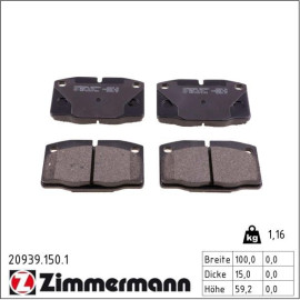 ZIMMERMANN Bremsbeläge 20939.150.1 ZIMMERMANN Bremsbeläge 20939.150.1