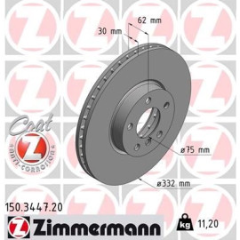ZIMMERMANN Bremsscheibe 150.3447.20 ZIMMERMANN Bremsscheibe 150.3447.20