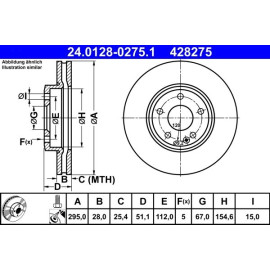 Bremsscheibe Db P. C117/W176/W246/X156 12 24.0128-0275.1 Bremsscheibe Db P. C117/W176/W246/X156 12 24.0128-0275.1