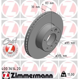 ZIMMERMANN Bremsscheibe 400.3614.20