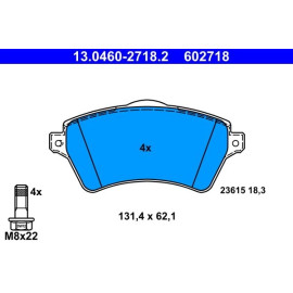 Bremsbelagsatz Land Rover P. Freelander 1.8-2.5 V6 4X4 00-06 13.0460-2718.2