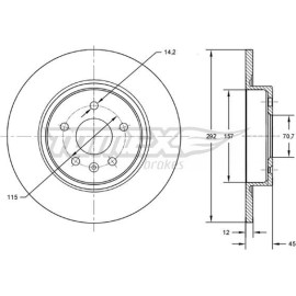 TOMEX brakes Bremsscheibe TX 72-59