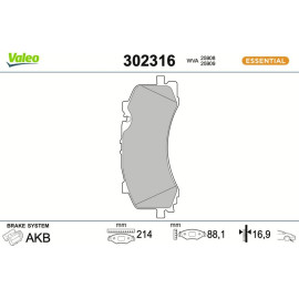 Valeo Bremsbelagsatz 302316