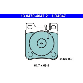 Bremsbelagsatz Db T. W124/W202/W203/W210/W220 91-08 Keramik 13.0470-4047.2
