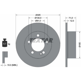 Textar Bremsscheibe 92228800 – Heckantrieb, Einzelbereifung Textar Bremsscheibe 92228800 – Heckantrieb, Einzelbereifung